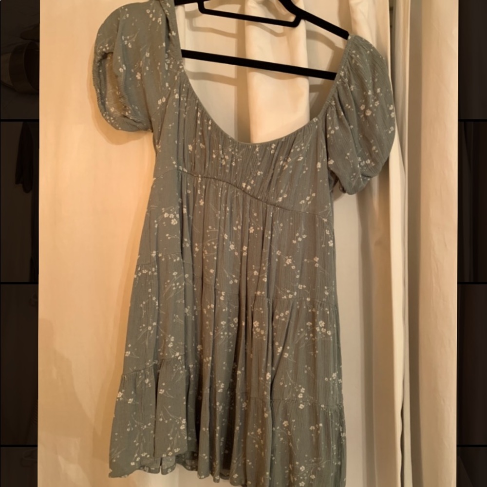 Pacsun floral sage mini dress